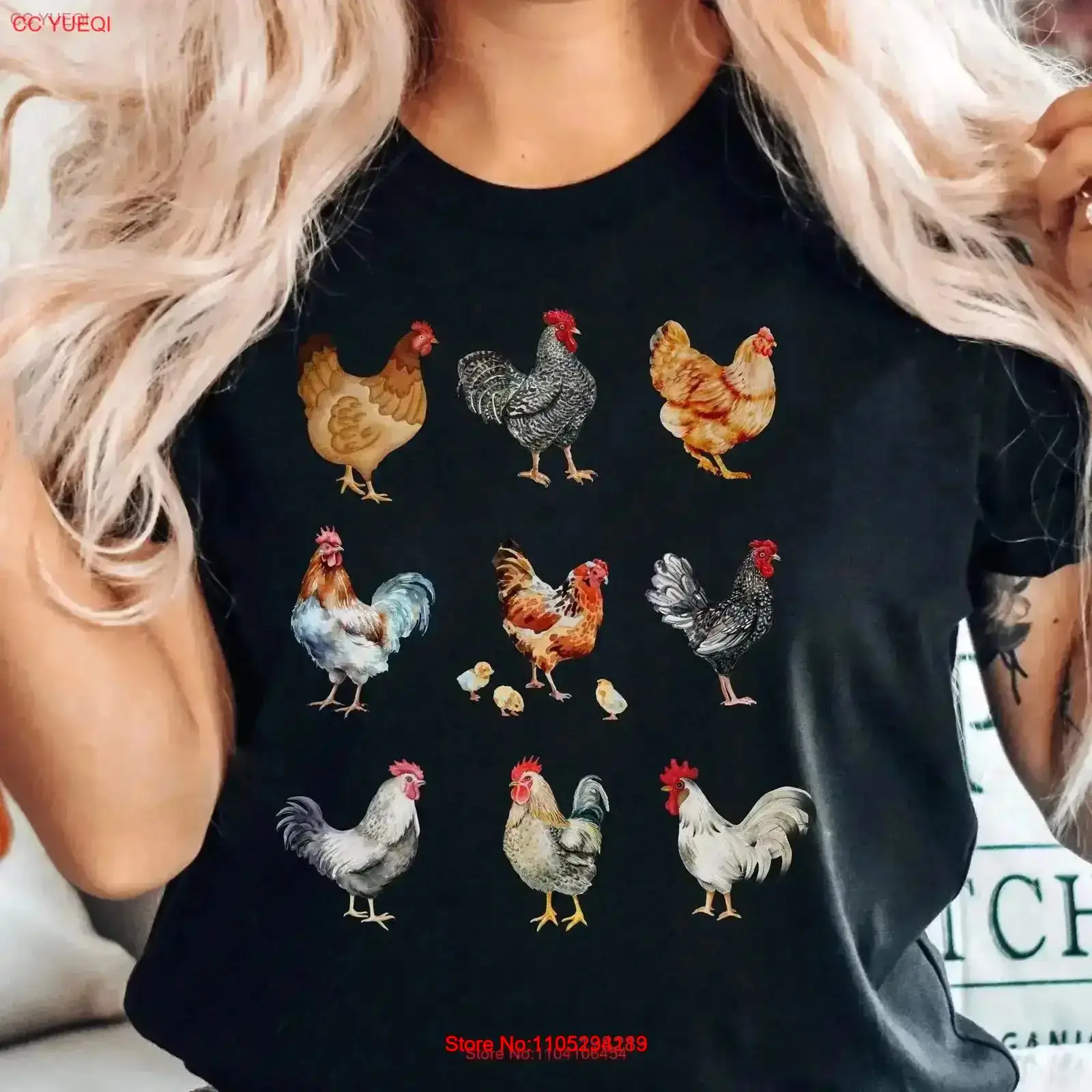 Vintage Fashion Collage - Chicken Collage T-Shirt Farm Lover Damen