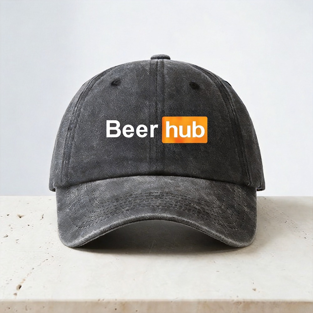 Vintage Fashion Hub - Beer Hub Print Baseball Caps Vintage