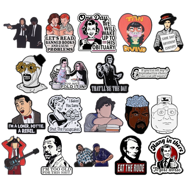TV-Film-Charakter Emaille-Pins – Vintage Fashion Quotes Bewertung und Preis